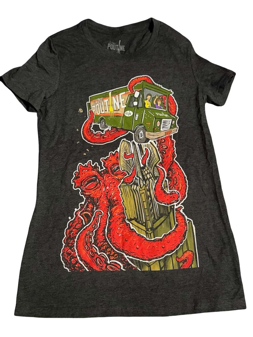 La Pico Poutine Food Truck Graphic T-Shirt Charcoal Heather